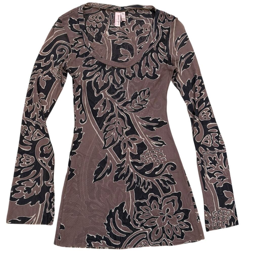Y2K Sweet Pea Layered Mesh Floral Blouse